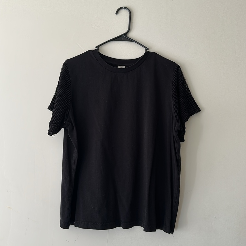 ASOS tee with mesh sleeves